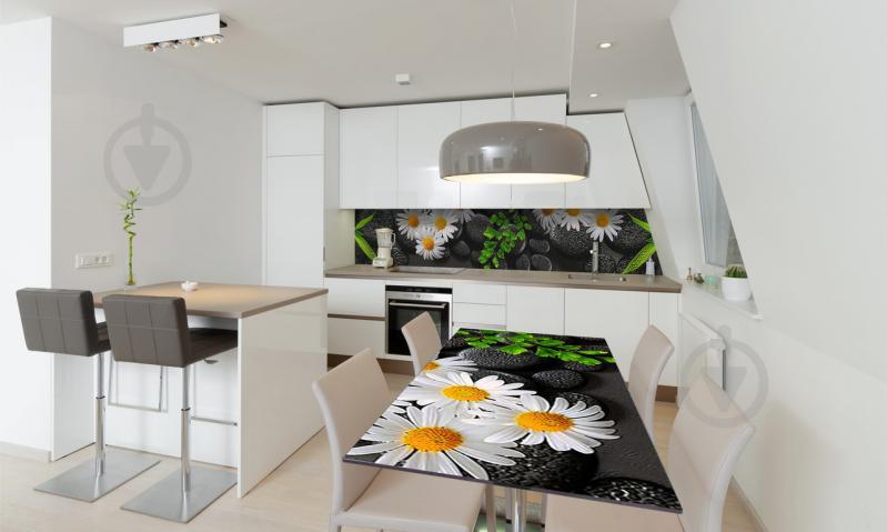 Наклейка виниловая на стол Zatarga «Ромашки и черные Камни» 650х1200 мм Z180751/1st Наклейка виниловая на стол Zatarga «Ромашки и черные Камни» 650х1200 мм Z180751/1st