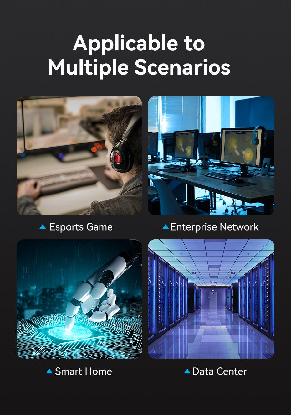 Патч-корд Vention Cat8 STP 40Gbps 2000MHz поворотный 90° 1,5м Черный (IKLBG) - фото 16 Патч-корд Vention Cat8 STP 40Gbps 2000MHz поворотный 90° 1,5м Черный (IKLBG) - фото 16