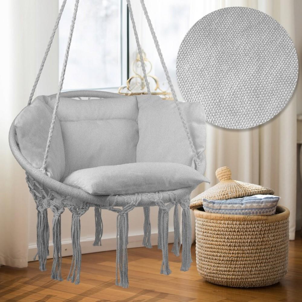 Кресло подвесное бразилийское Bonro B-092-3 120 кг и большая подушка Серый (42400930) - фото 7 Кресло подвесное бразилийское Bonro B-092-3 120 кг и большая подушка Серый (42400930) - фото 7