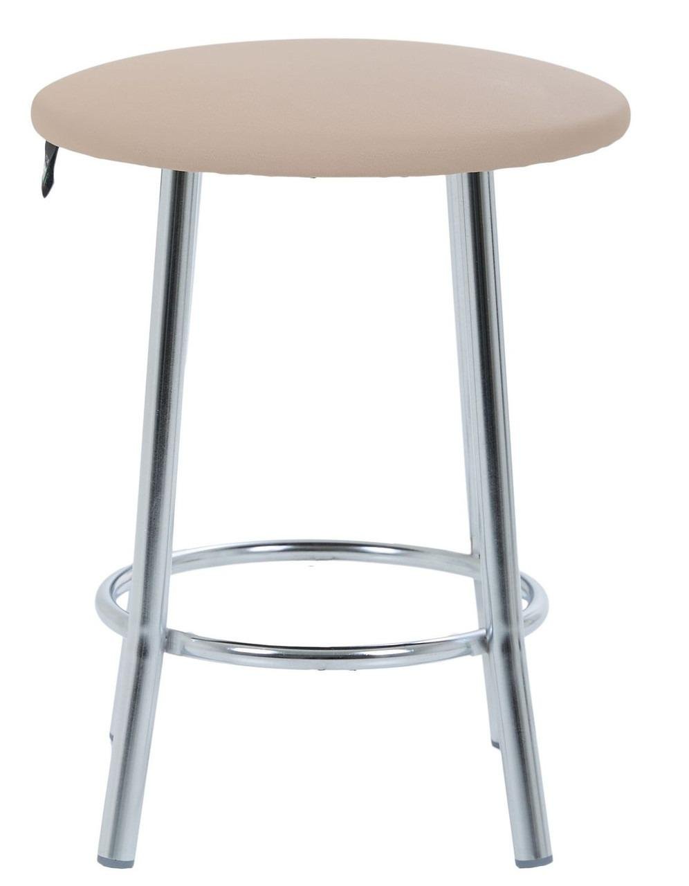 Табурет Таллі шкiрозамiнник Бежевий/Хром Табурет Таллі шкiрозамiнник Бежевий/Хром