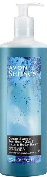 Гель для душа Avon Senses For Men Ocean Surge 720 мл 2в1 (12231)
