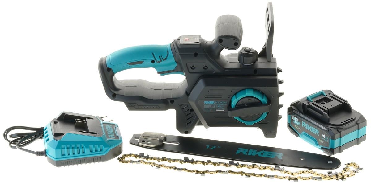 Пила цепная аккумуляторная Riker RCS 20/12SV шина 12"/305 мм цепь 3/8" 45 звеньев (ins681)