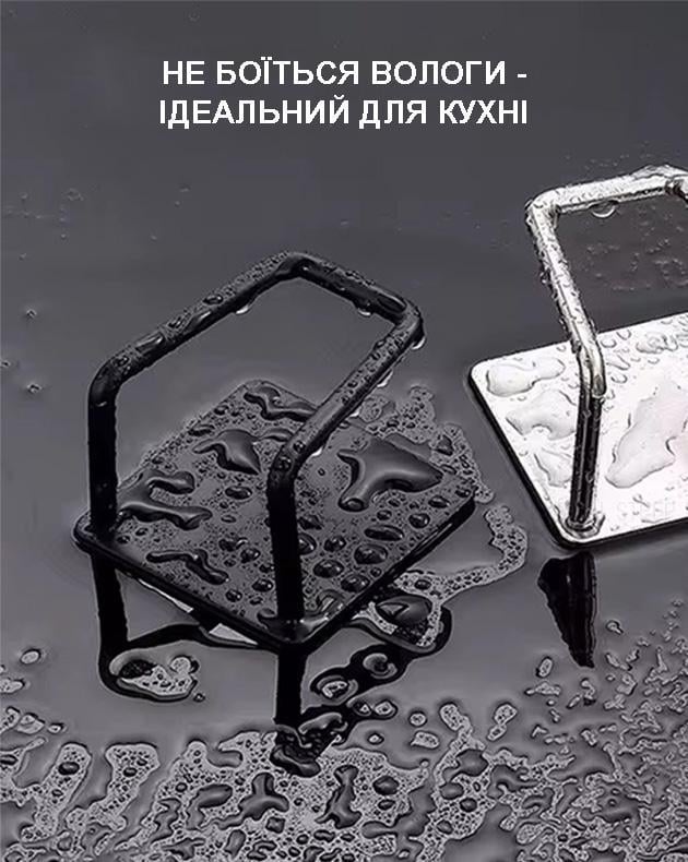 Держатель для кухонной губки из нержавеющей стали 3 шт. Черный - фото 4