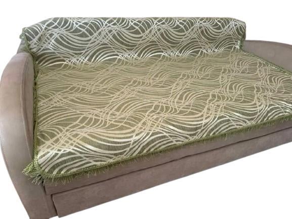 Комплект Узор полуторный из гобелена покрывало на кровать 150х200 см/накидки 70х150 см 2 шт. Зеленый (П4К-gobelen-new-0010-05)