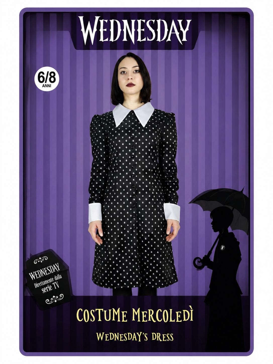 Карнавальний костюм Wednesday Addams з сукнею 6-8 років (500277)