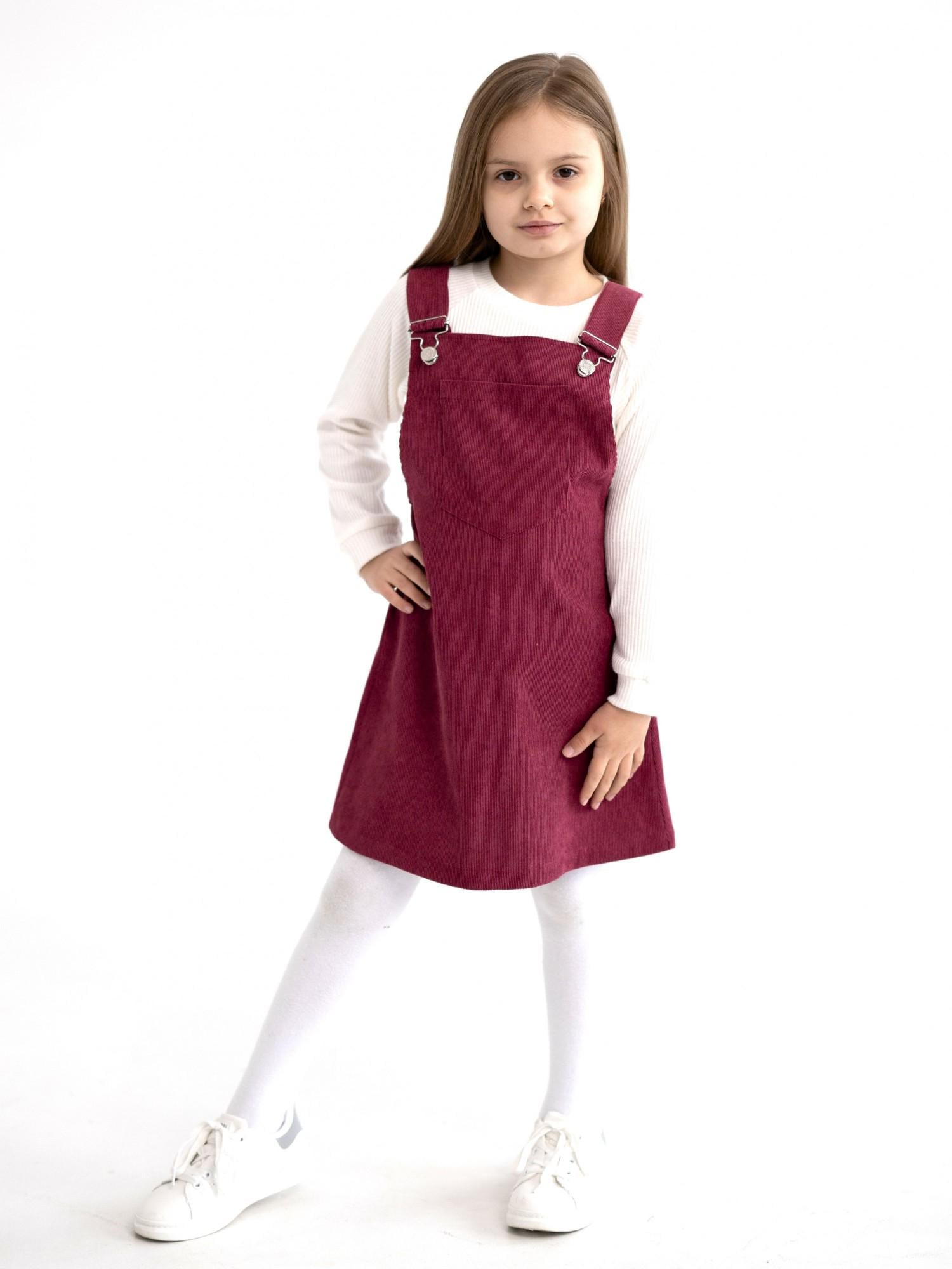 Сарафан вельветовый детский ТМ Ластівка 23_5002 116-122 см Светло-бордовый