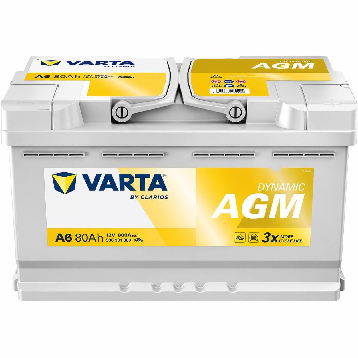 Аккумулятор автомобильный Varta AGM A6 80 Ah 800A R+ 12V (3144382503) Аккумулятор автомобильный Varta AGM A6 80 Ah 800A R+ 12V (3144382503)