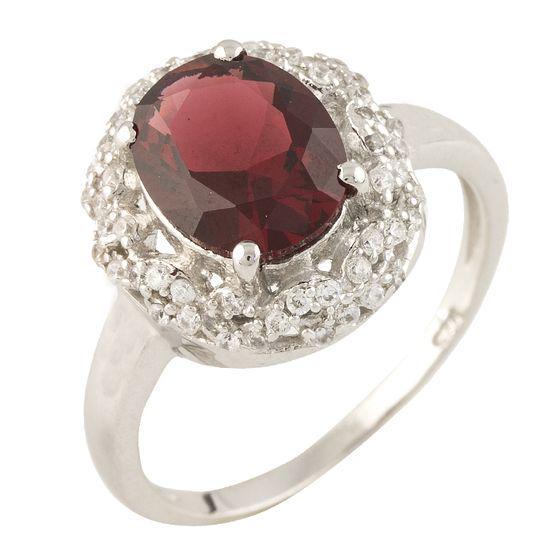 Кольцо серебряное с натуральным гранатом 3,93 г р. 16,5 (1318096)