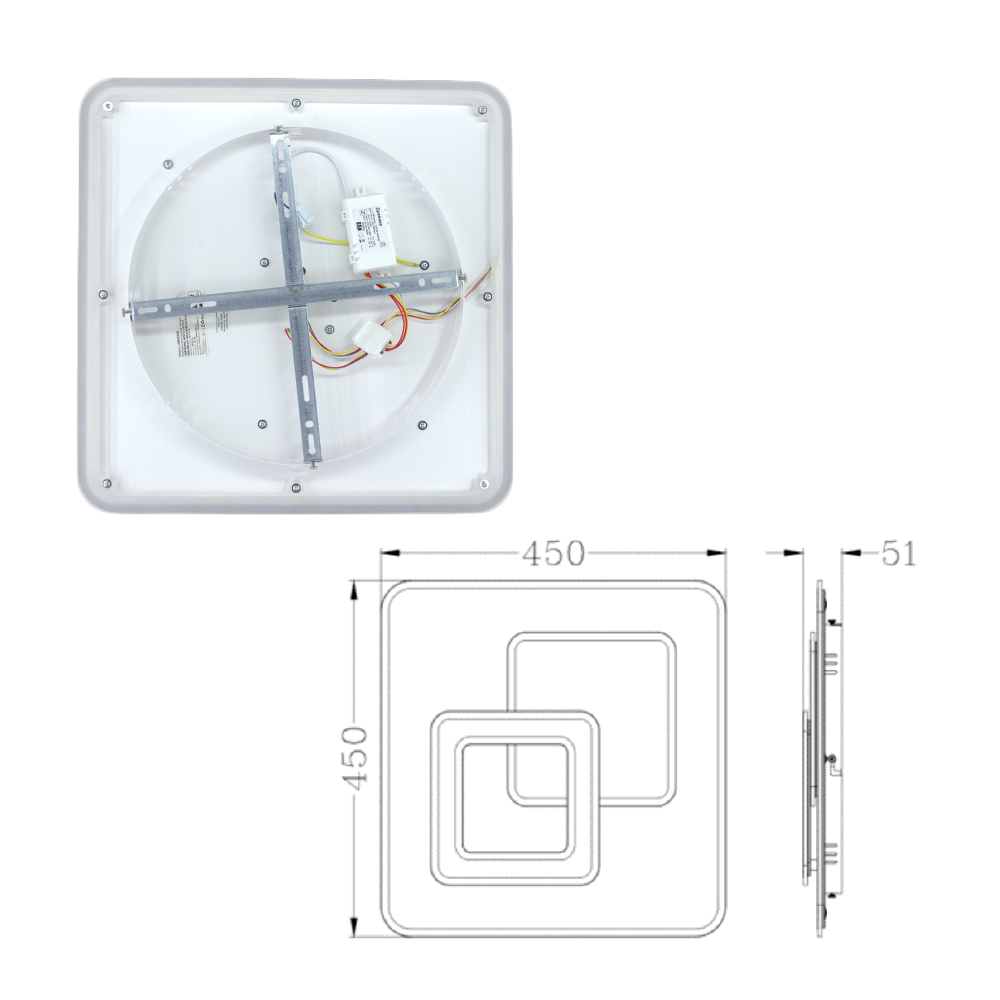 Люстра-смарт світлодіодна ESLLSE UNIVERSE S 85 Вт 450x450x51 мм Білий (141-10404-01) - фото 5 Люстра-смарт світлодіодна ESLLSE UNIVERSE S 85 Вт 450x450x51 мм Білий (141-10404-01) - фото 5