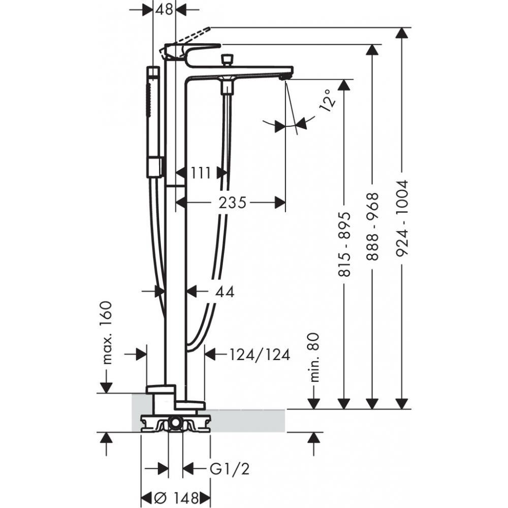 Cмеситель для ванны Hansgrohe METROPOL 32532140 напольный Бронзовый (115907) - фото 2