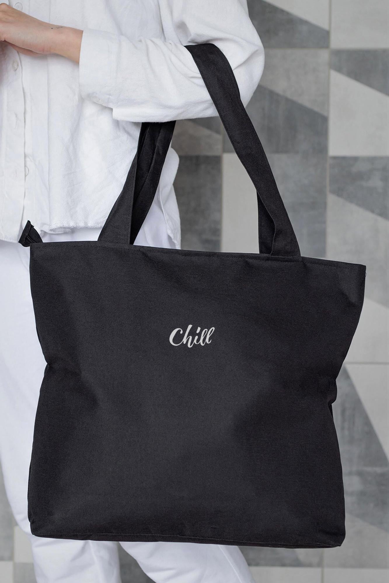Шопер жіночий тканинний еко з принтом Chill Black (8055440)