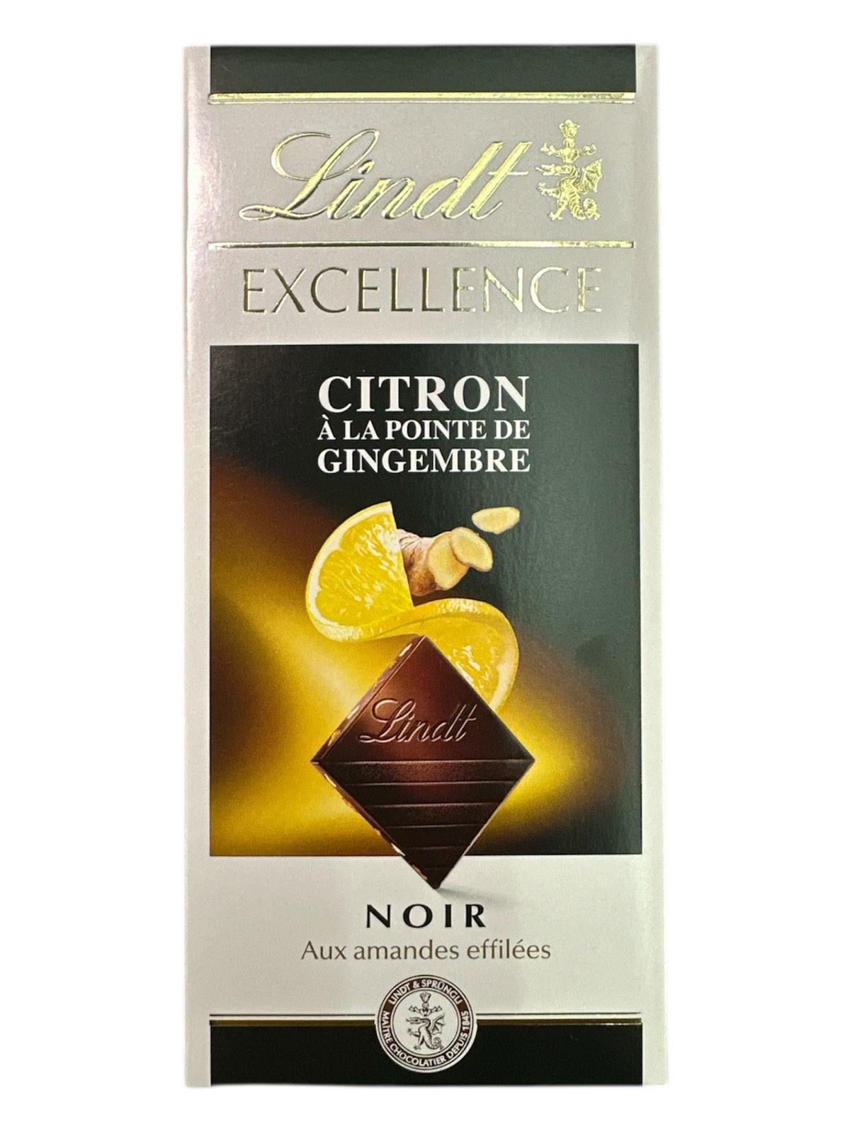 Шоколад черный Lindt с лимоном и имбирем 100 г (61045)