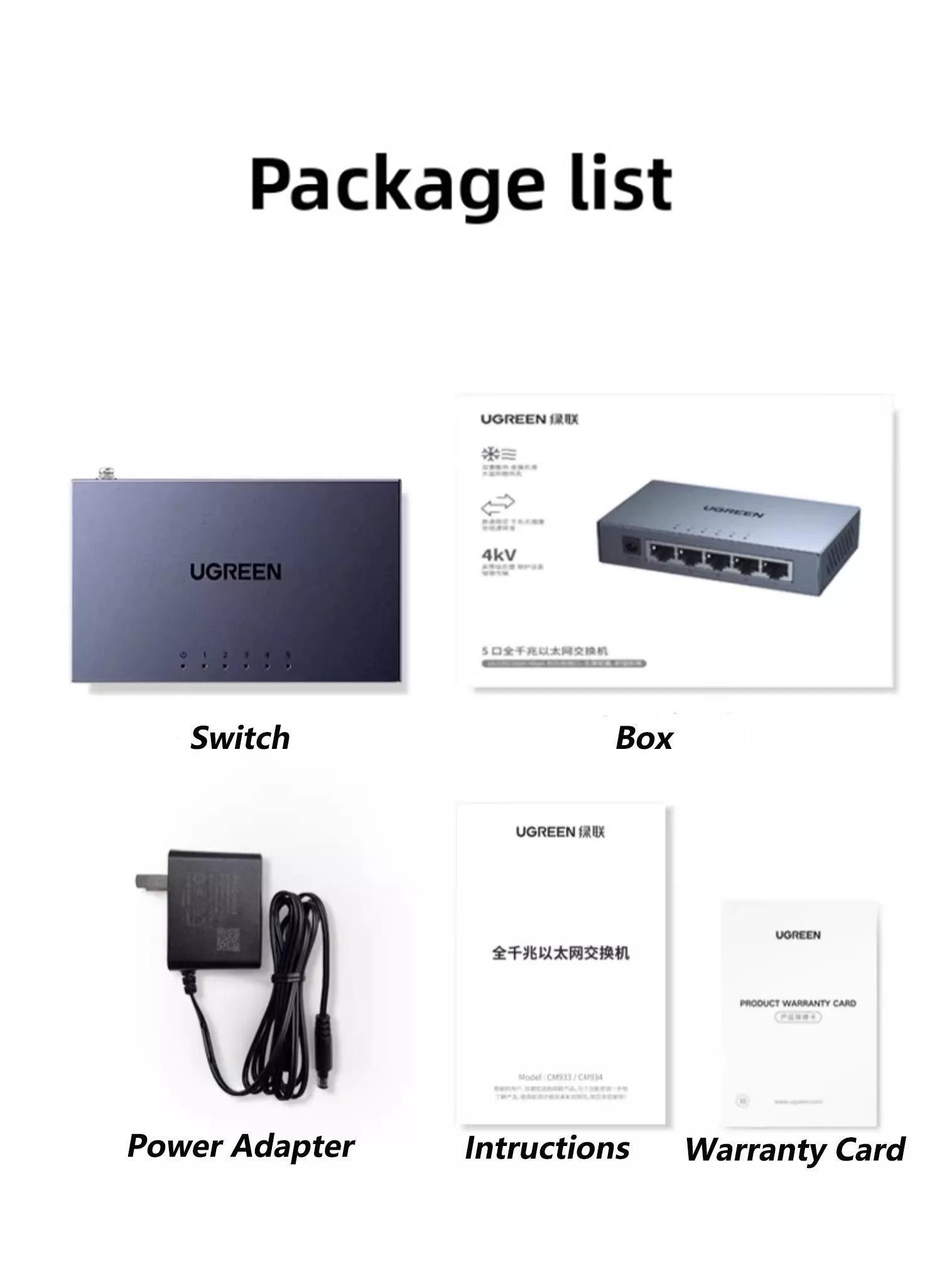 Коммутатор сетевой Ugreen 5 портов 1000 мбит/с 4kV (55466) - фото 6