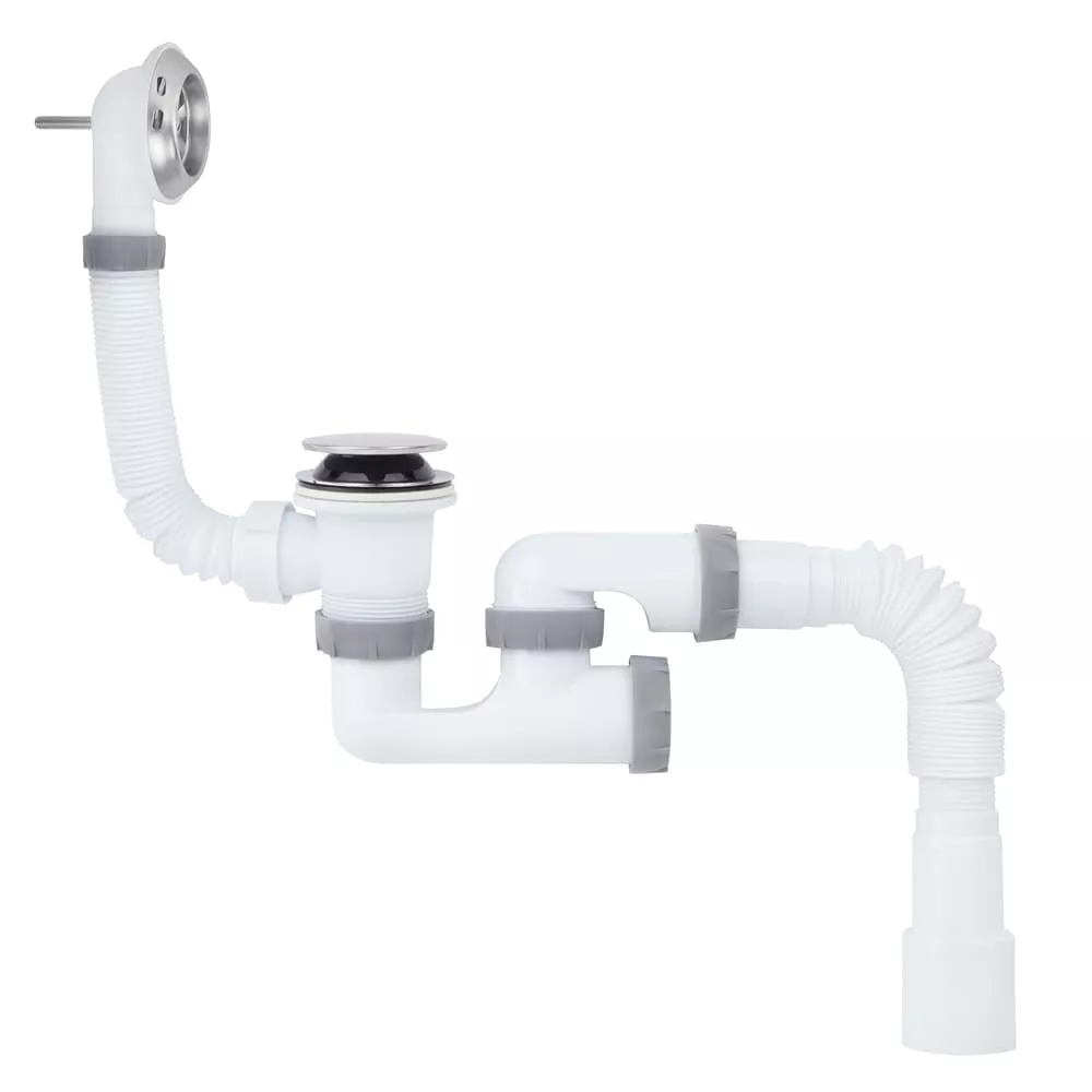 Сифон для ванны ITAL B1013K Click-Clack с переливом 1 1/2"х40 мм гофротруба 40х40/50 мм (SQ-1048540)