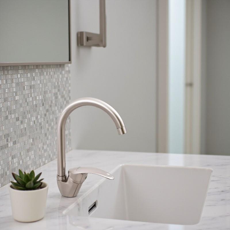 Смеситель для кухни Cron MARS-777-G высокий однорычажный цинковый сплав Хром (b-CR0784) - фото 2 Смеситель для кухни Cron MARS-777-G высокий однорычажный цинковый сплав Хром (b-CR0784) - фото 2