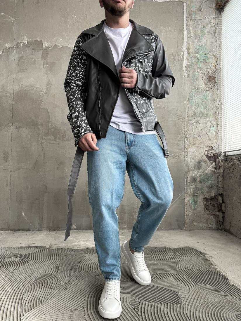 Куртка косуха шкіряна 51-028 XL Чорний (38662)