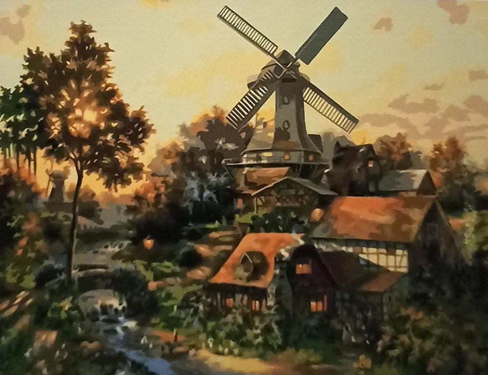 Картина по номерам Strateg Ручей у мельницы 40x50 см (GS039)