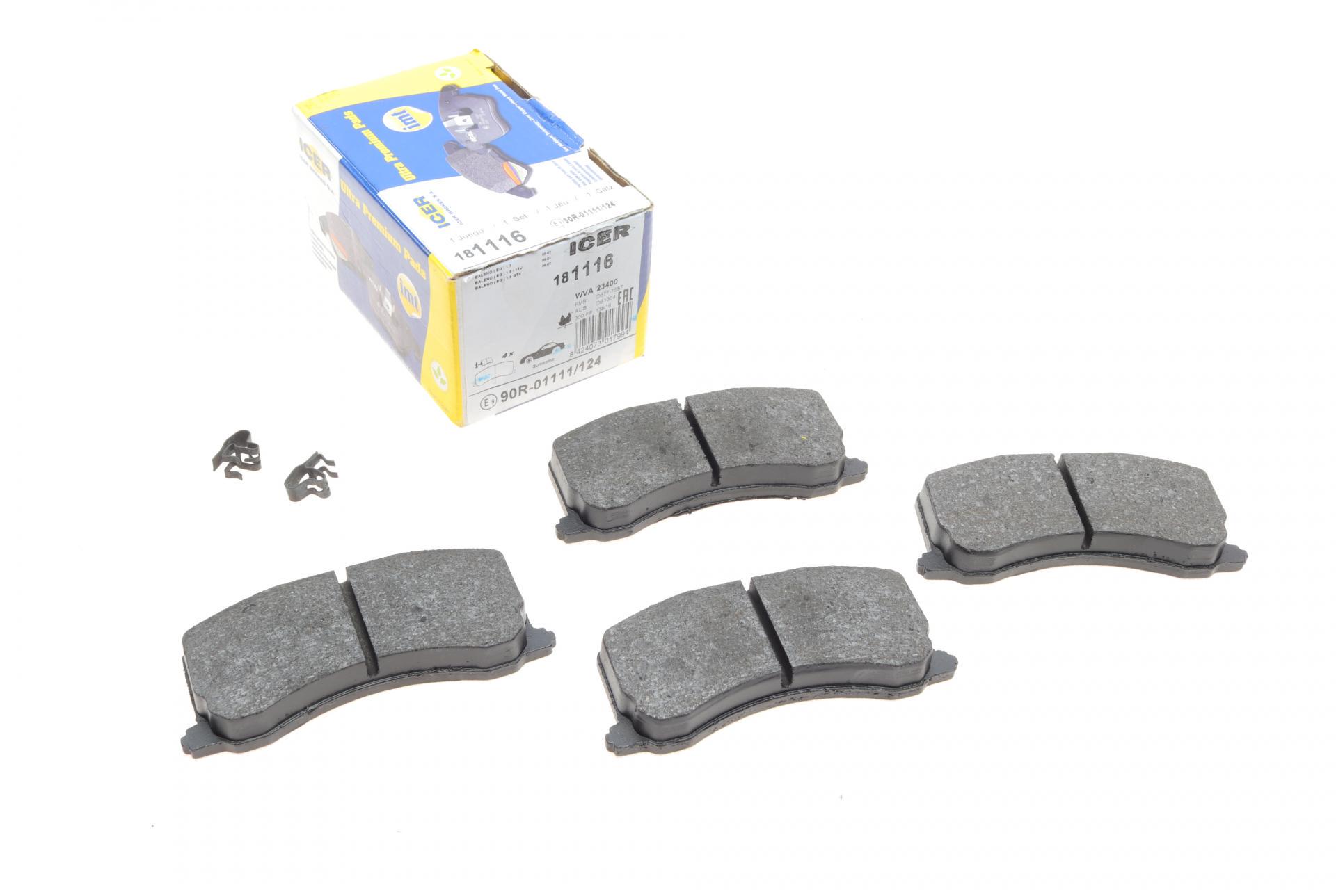 Колодки тормозные передние ICER 181116 Suzuki Baleno 95-02 Колодки тормозные передние ICER 181116 Suzuki Baleno 95-02
