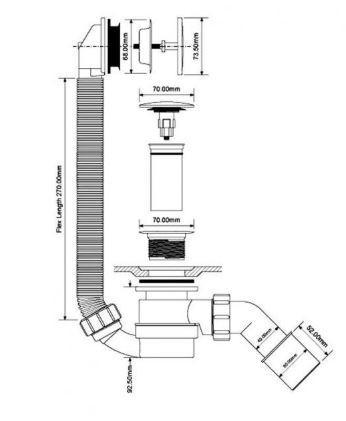 Сифон для ванни Mcalpine HC2600CL 1,1/2"40/50 мм клік-клак перелив з ревізією зверху - фото 3