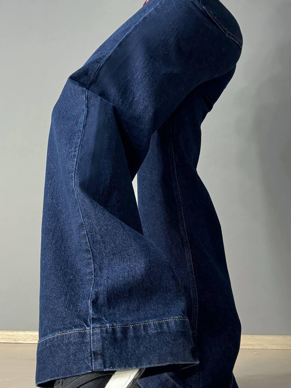 Джинсы женские Mikaletta G-10 wide leg палаццо клеш с манжетом р. 25 Темно-синий (5005) - фото 6