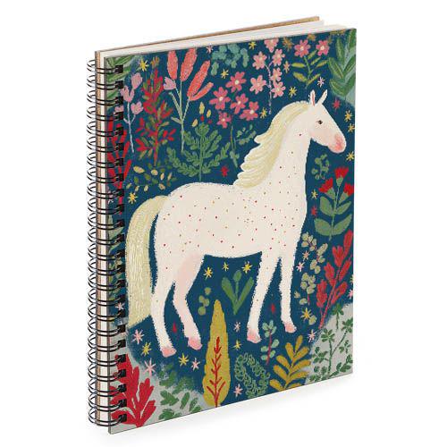 Скетчбук для эскизов и зарисовок Белый конь на лужайке 14,7х21 см 45 листов (BDP_26NY003)