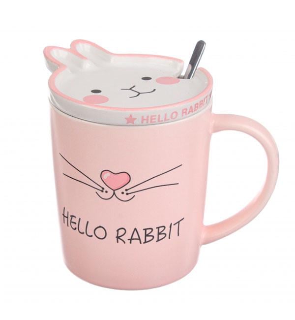 Чашка керамическая Hello rabbit с ложечкой 350 мл (414828) Чашка керамическая Hello rabbit с ложечкой 350 мл (414828)