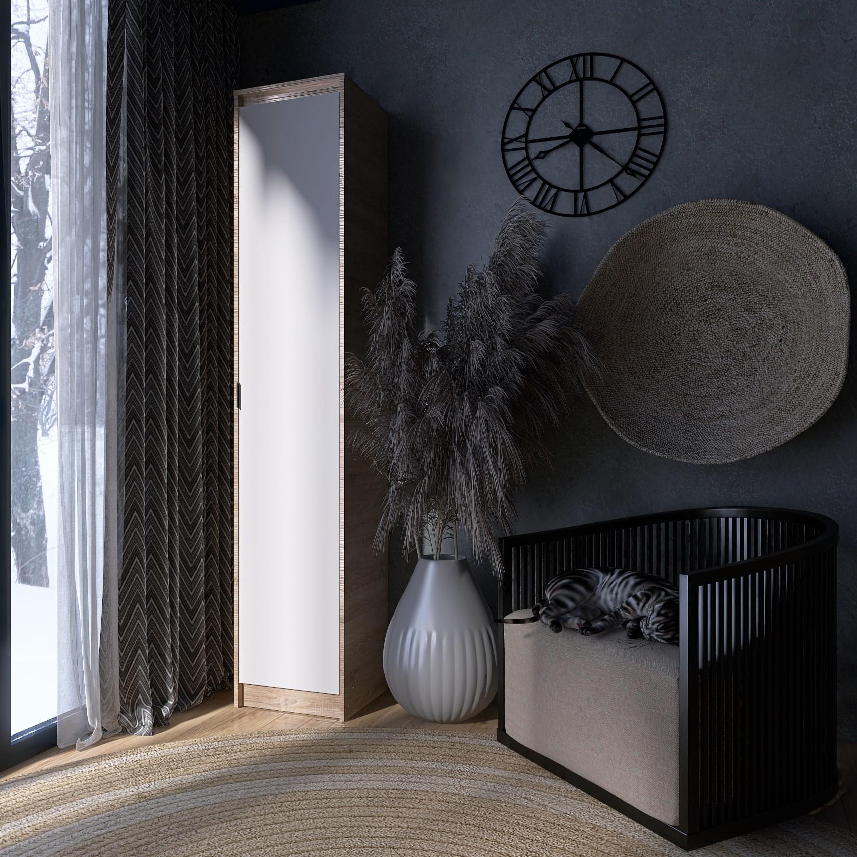 Пенал Everest Сіті 400 закритий 402х380х2046 мм Сонома/Білий (11423) - фото 4