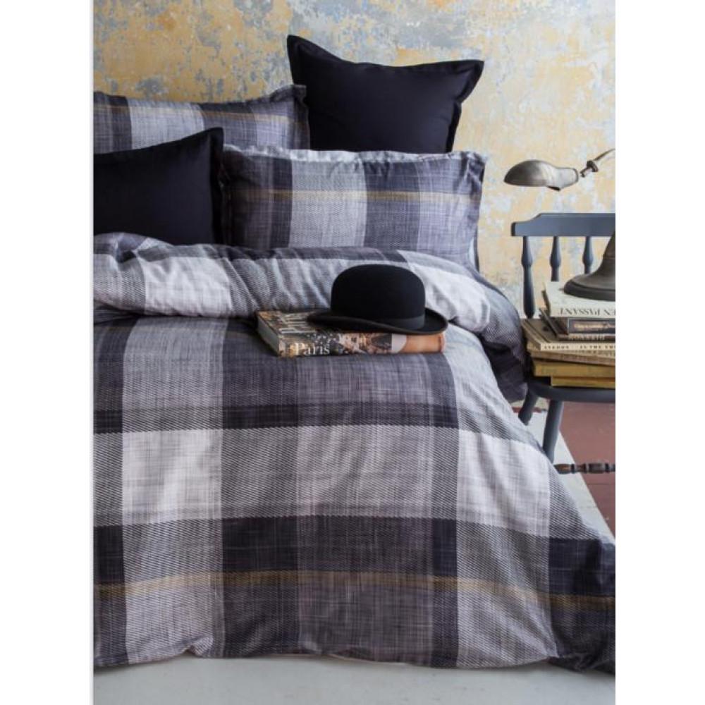 Комплект постельного белья Issimo Home Dunloe сатин digital полуторный Black (2000022282269)