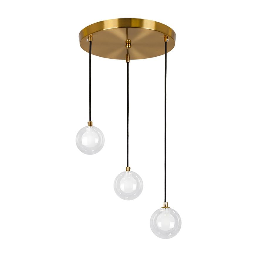 Люстра подвесная лофт Light House LS-19514-3 BRZ+CLWH 300 Бронзовый/Прозрачный/Белый