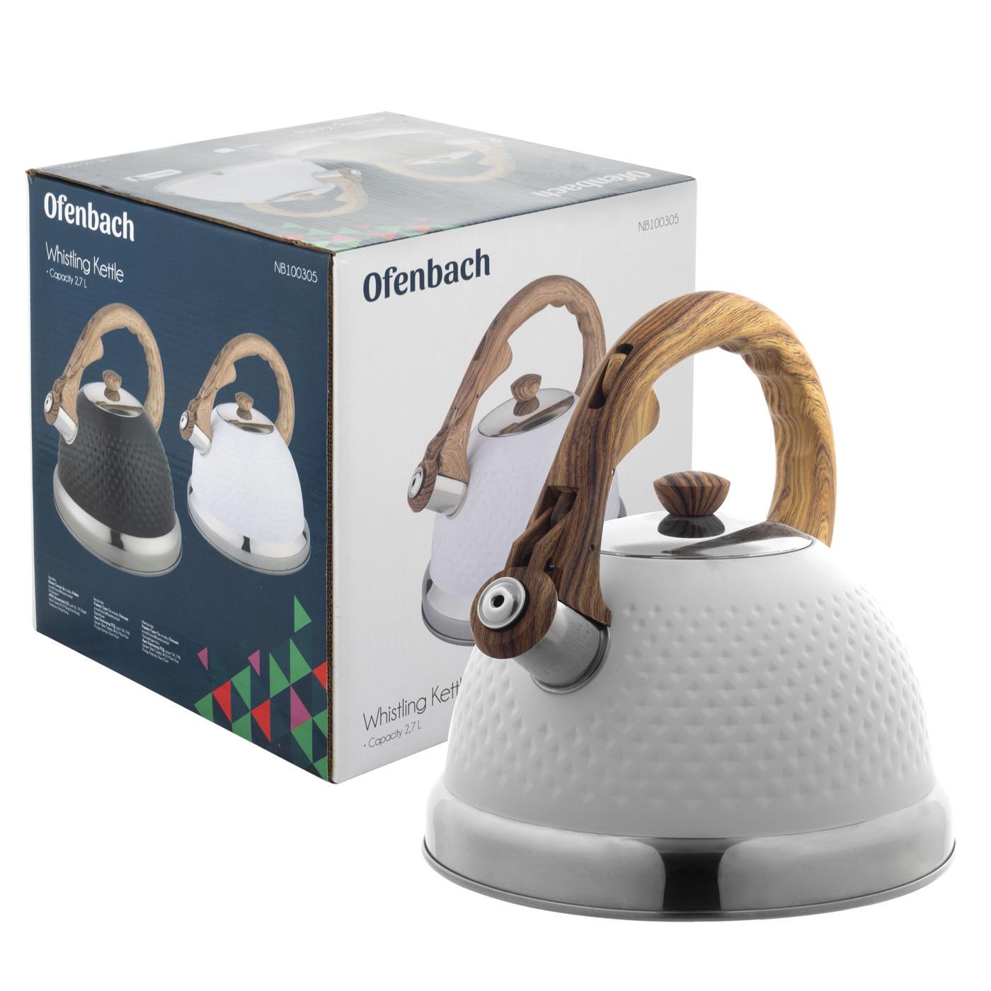 Чайник со свистком и ручкой с покрытием soft touch под дерево Ofenbach KM-100305 из нержавеющей стали 2,7 л Белый (150-84-100305) - фото 8 Чайник со свистком и ручкой с покрытием soft touch под дерево Ofenbach KM-100305 из нержавеющей стали 2,7 л Белый (150-84-100305) - фото 8