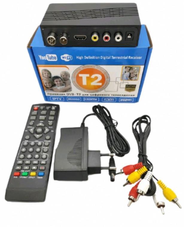 Смарт ТВ-тюнер T2-1 с функциями Wi-Fi IPTV и YouTube цифровой черный (2390000006) - фото 2