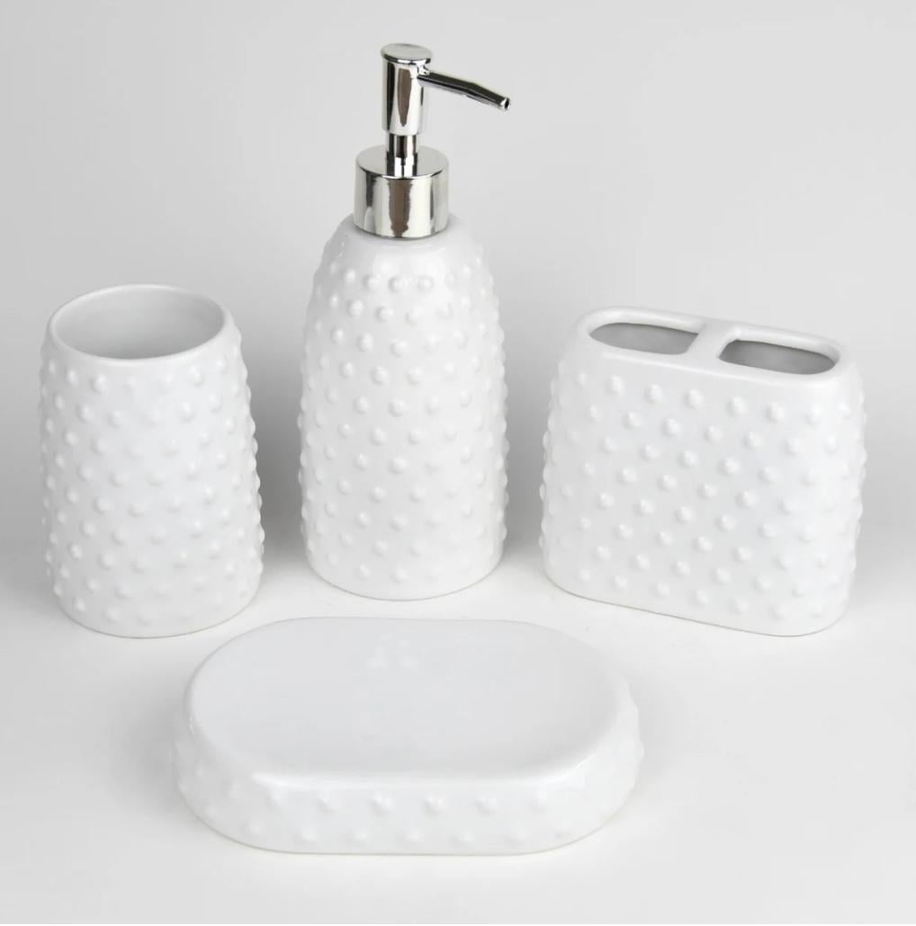 Набор аксессуаров для ванной комнаты дозатор/стакана/мыльница 4 пр. (50009)