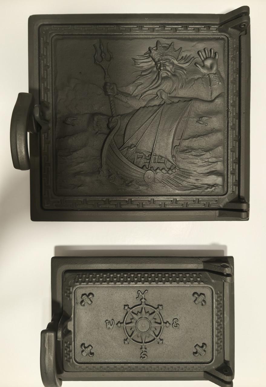 Дверца для печи Нептун топка и поддув крашеные