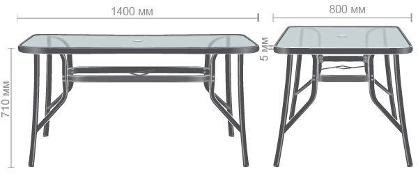 Обідній кухонний стіл AMF Cancun 710х1400х800 мм сталь/загартоване скло Чорний/Хвиля - фото 9 Обідній кухонний стіл AMF Cancun 710х1400х800 мм сталь/загартоване скло Чорний/Хвиля - фото 9