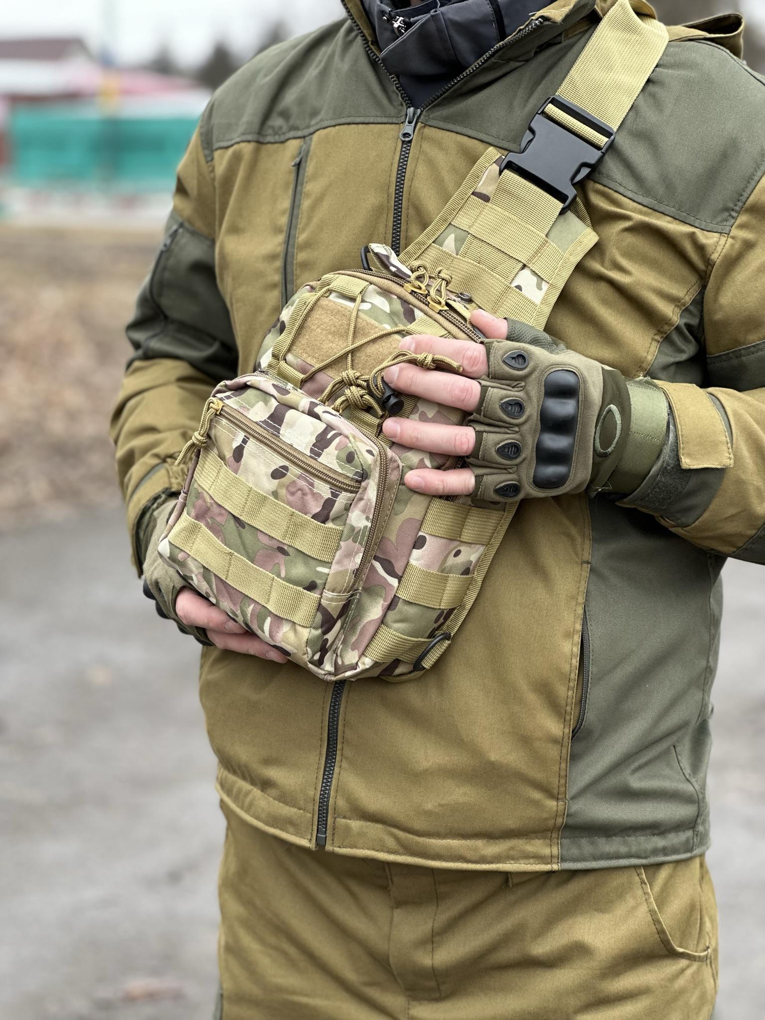 Сумка-слінг однолямкова Tactic із системою molle 7 л Multicam (095-multic) - фото 6