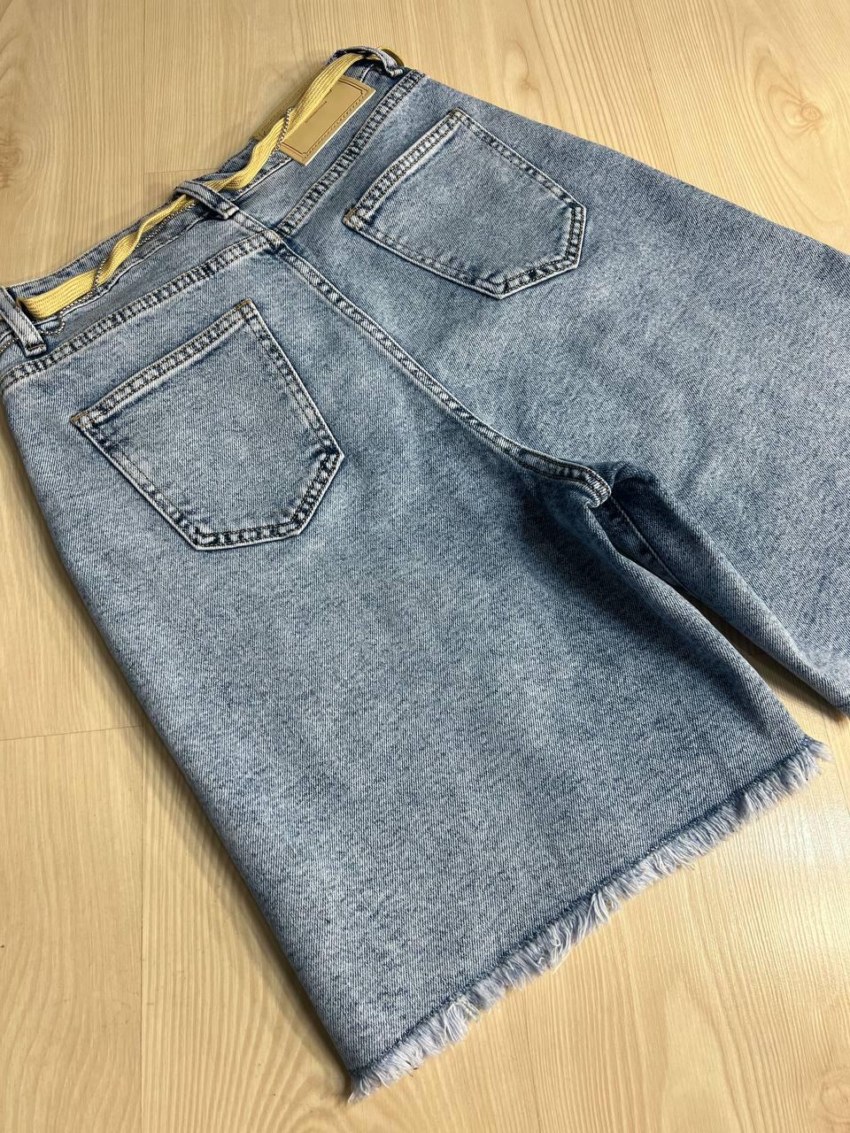 Шорты женские джинсовые Dicesil 6008 бермуды бахрома пояс цепь средняя длина до колен стрейч р. 31 Голубой (3944) - фото 3 Шорты женские джинсовые Dicesil 6008 бермуды бахрома пояс цепь средняя длина до колен стрейч р. 31 Голубой (3944) - фото 3