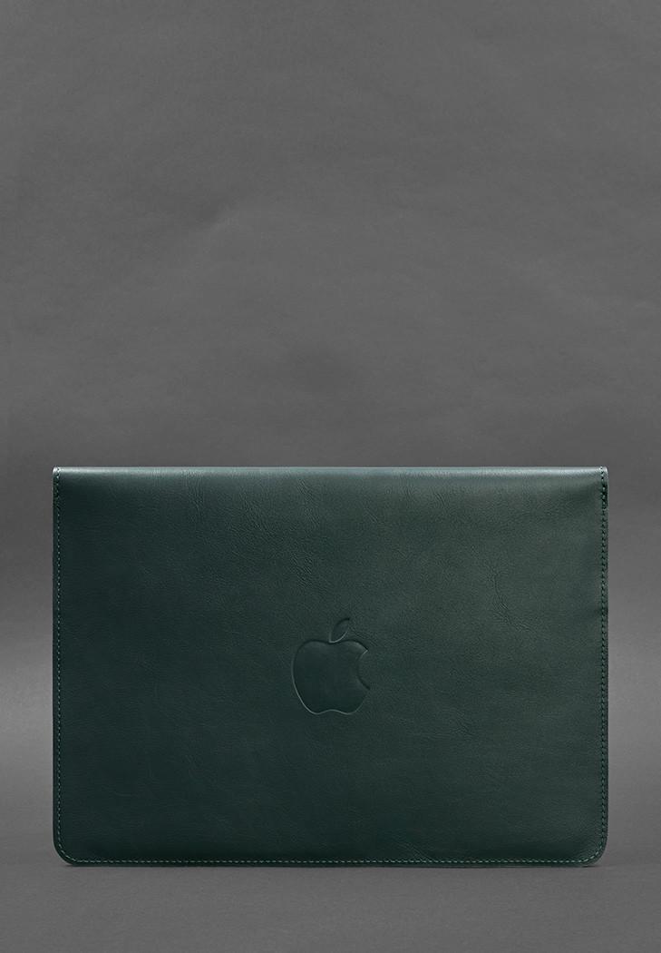 Чехол кожаный-конверт на магнитах для MacBook 13 Зеленый (A-027553) - фото 2
