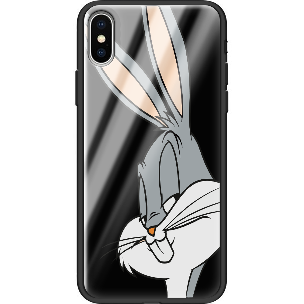 Чехол Boxface iPhone X Lucky Rabbit Черный силикон со стеклом (32139-bk81-37734)