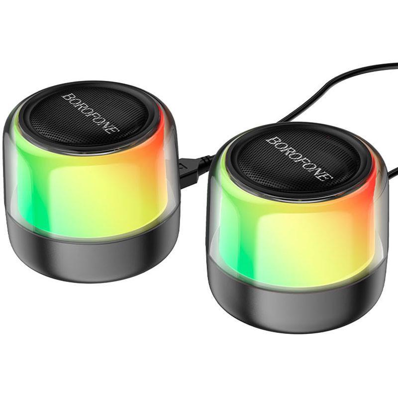 Портативная колонка Bluetooth Borofone BP12 Colorful BT wired 2-in-1 computer speaker Black (00000064317_1)
