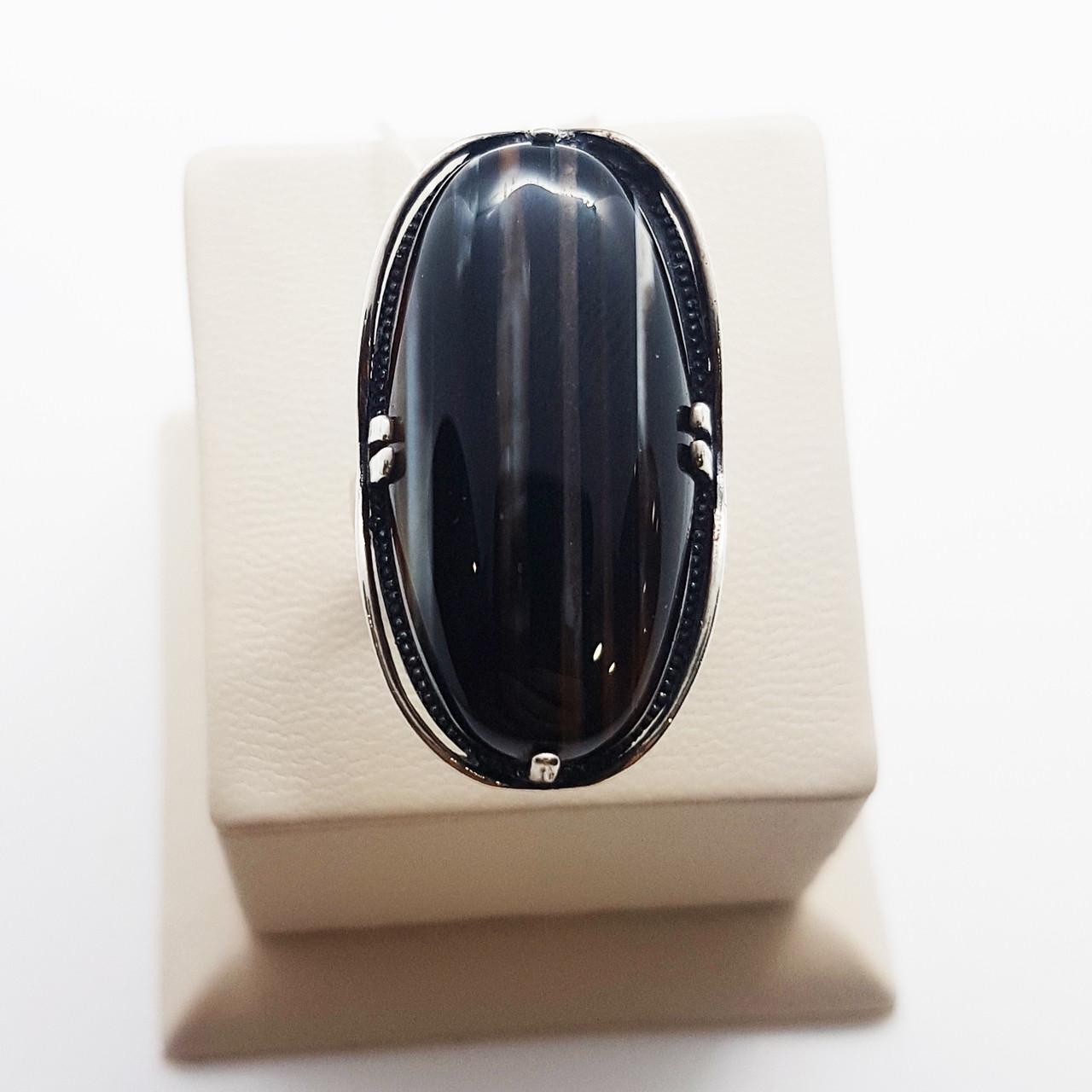 Кольцо серебряное с агатом р. 20 9,21 г (1858559800)