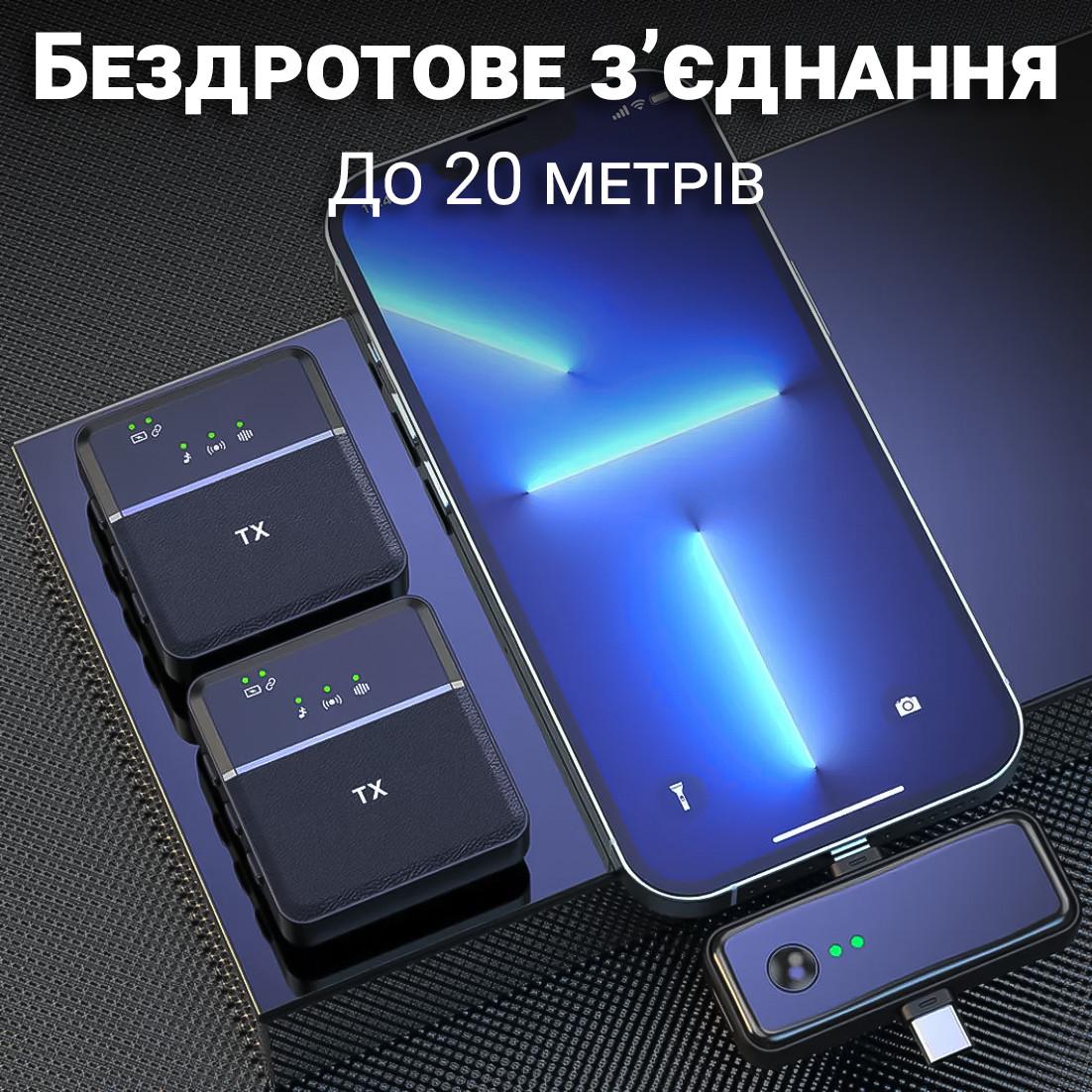 Радиомикрофон двойной петличный Savetek P37-2 с Lightning и Type-C разъемами для iPhone/Android - фото 6