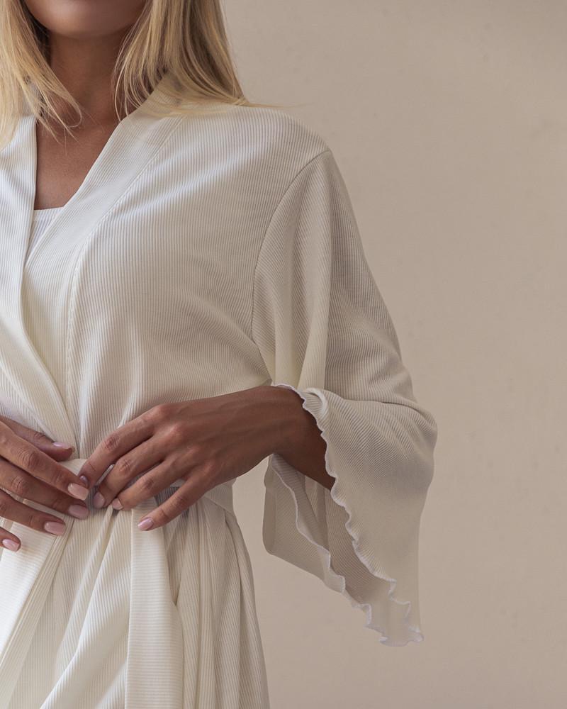 Костюм пижамный тройка в рубчик р. 44 Белый (5028) - фото 3