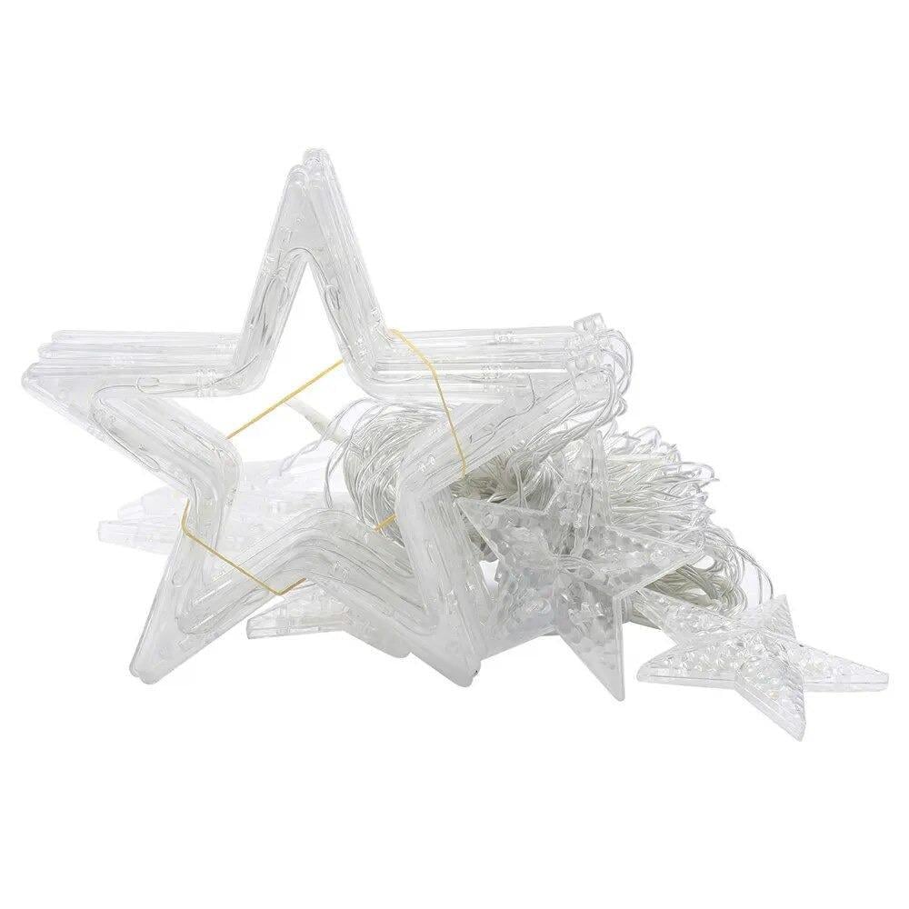 Гирлянда-бахрома светодиодная Star Curtain 6 Звезд 4,2 м 120 LED Холодный белый (1010224-White) Гирлянда-бахрома светодиодная Star Curtain 6 Звезд 4,2 м 120 LED Холодный белый (1010224-White)