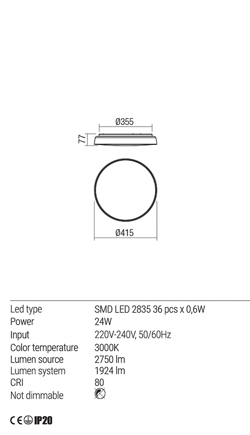 Светильник потолочный Redo Erie Pl 24 W 3000K Ip22 Wh 5.1.2 (01-1679) - фото 3 Светильник потолочный Redo Erie Pl 24 W 3000K Ip22 Wh 5.1.2 (01-1679) - фото 3