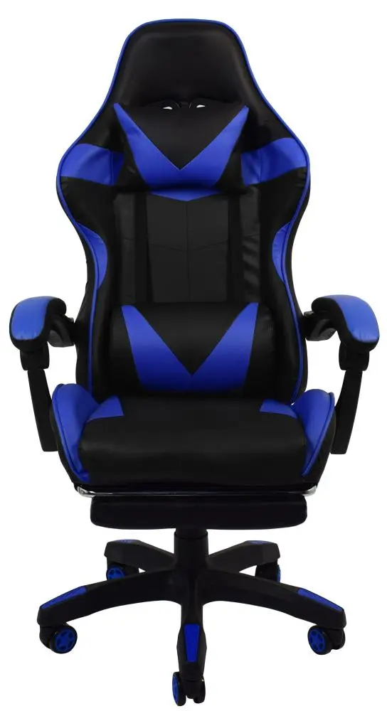 Крісло геймерське Bonro B-810 з підставкою для ніг та двома подушками до 120 кг Синій (132-76-42300047) - фото 7