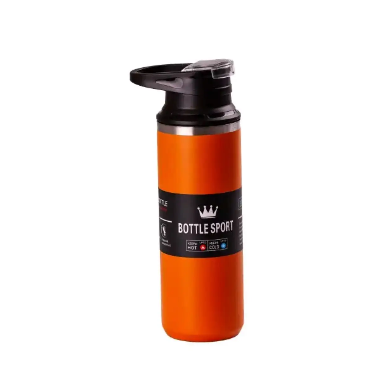 Термос з напувалкою та ручкою 550 мл з нержавіючої сталі Помаранчевий (HPGM5010O)