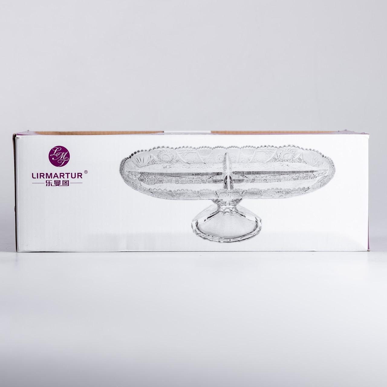 Фруктовниця скляна на ніжці 33.5х15х10.5 см овальна ваза для фруктів - фото 8 Фруктовниця скляна на ніжці 33.5х15х10.5 см овальна ваза для фруктів - фото 8