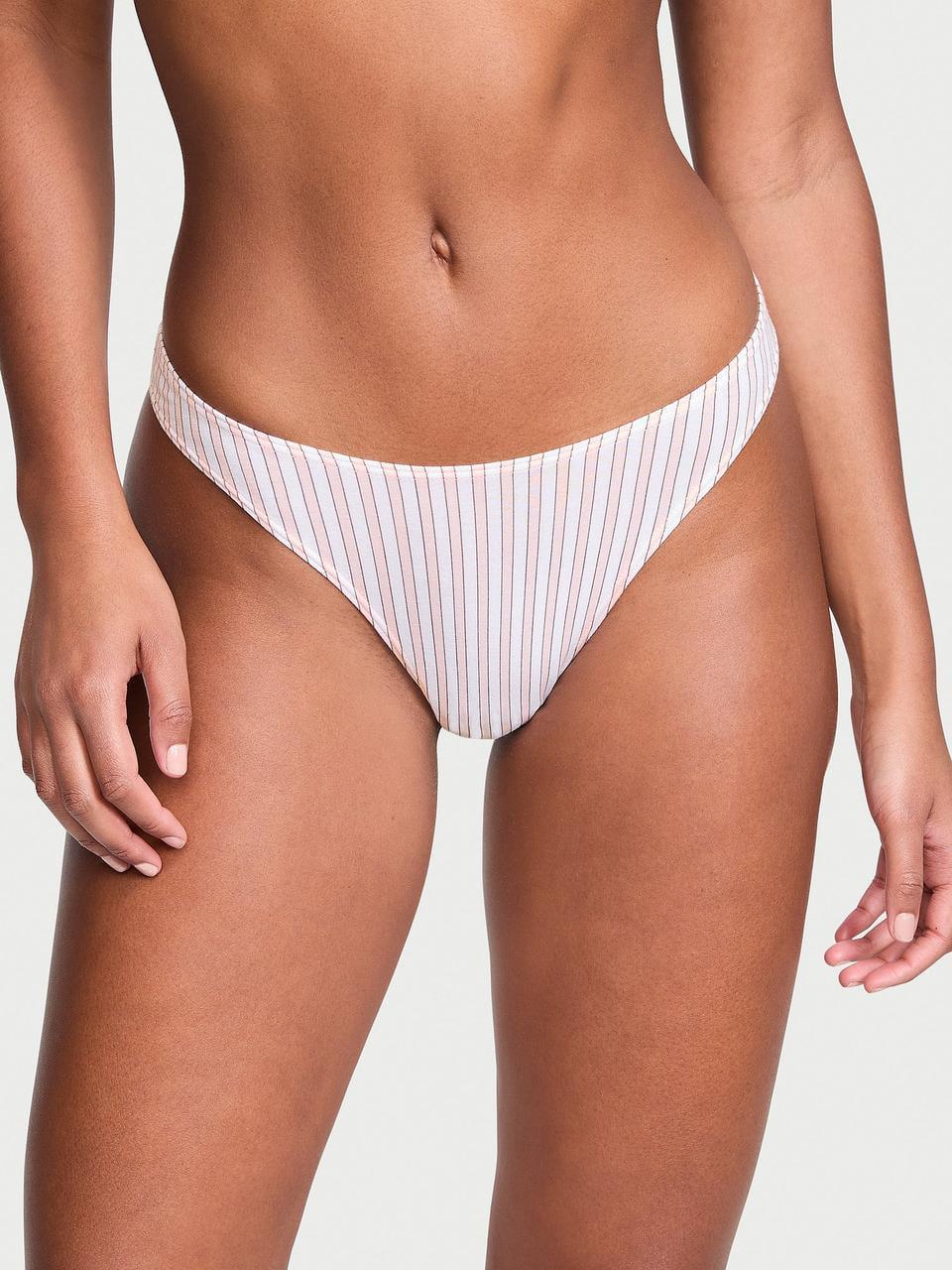 Трусики жіночі Victoria's Secret Stretch Cotton High-Leg Scoop Purest Pink Stripes стрінги XS Рожевий (2350646350)