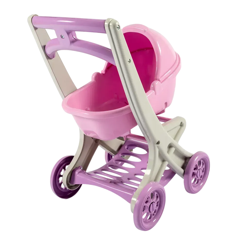 Коляска для кукол и пупсов Doloni Toys из пластика 56 см Серо-розовая (150-98-0121/04) - фото 3 Коляска для кукол и пупсов Doloni Toys из пластика 56 см Серо-розовая (150-98-0121/04) - фото 3