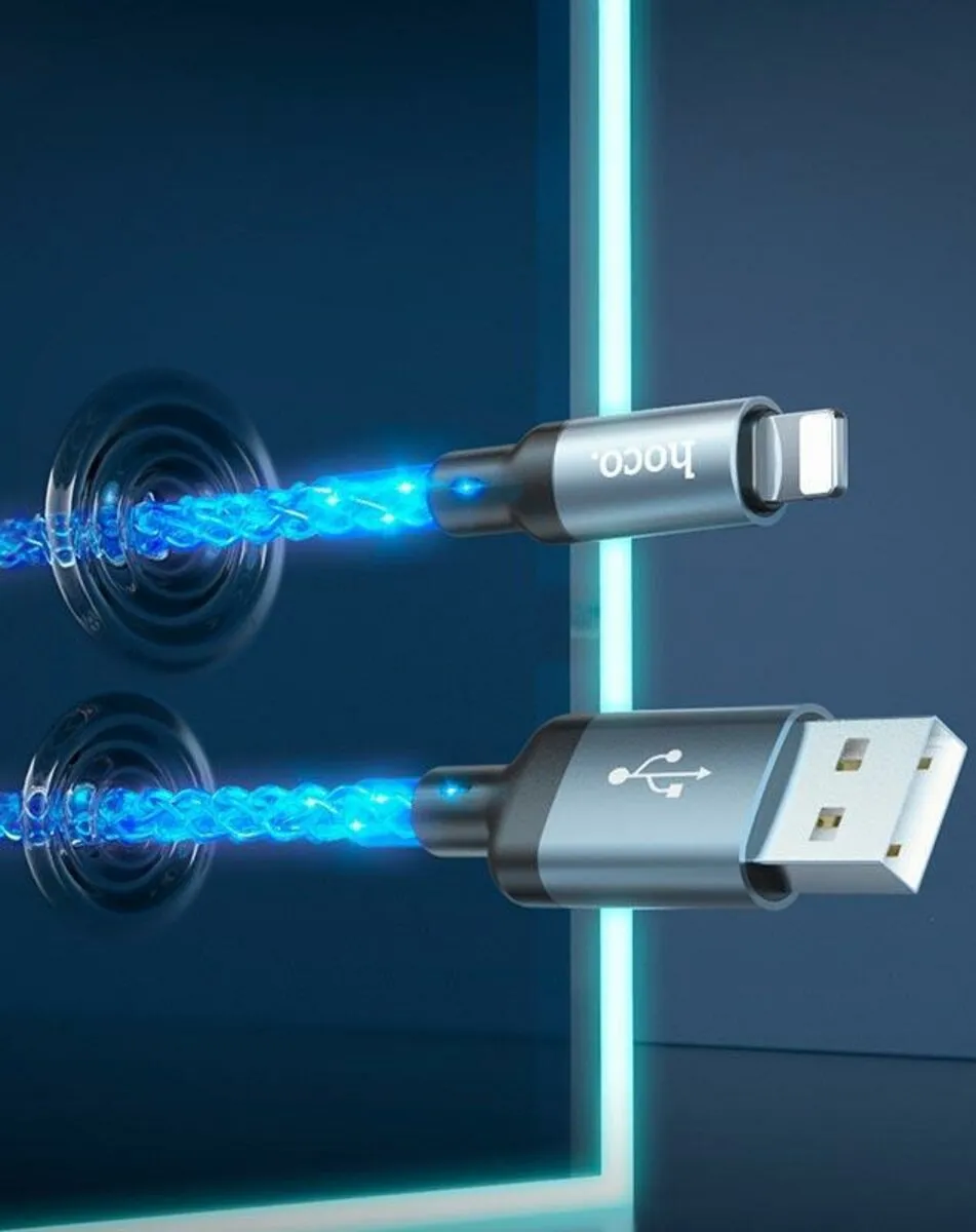 Кабель Hoco U112 Shine USB to Type-C 1 м Серый (U112 usb-lighting) - фото 2